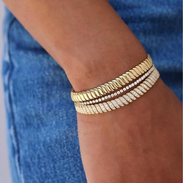 iced out bling cz snake chain bracelet 5A bling bling cubic zirconia high quality classic trendy women chain jewelry