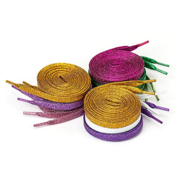 140cm 160cm 180cm Long Metallic Look Sparkle Boot Shoe Lace Glitter Shoelaces Bling Bling