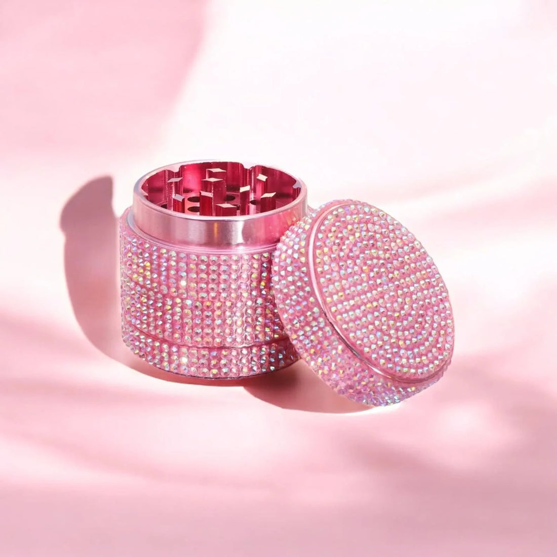 40mm/1.57inch Crystal Pink Aluminum Bling Bling Herb Grinder