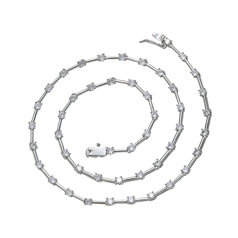 Bling Bling Women Tennis Necklace Brass CZ Chain Necklace For Party Gift BC170
