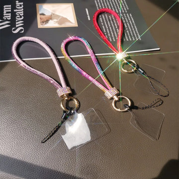 Luxury Keychain Rhinestone Phone Lanyard Bright Bling Bling Wrist Straps Hanging Cord Phone Accessories