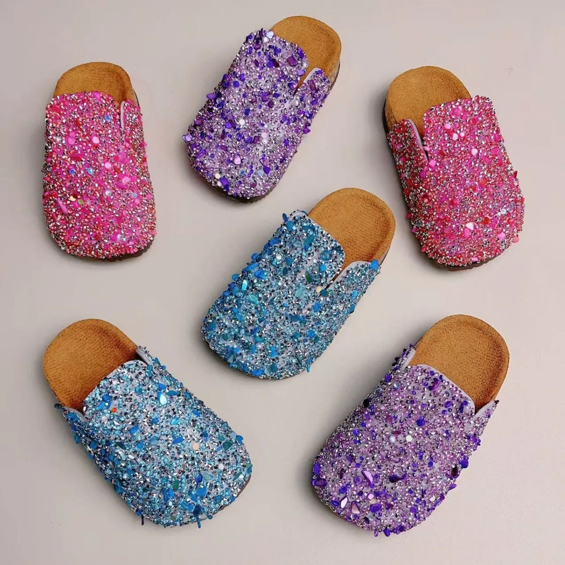 2026 Summer Bling Children's Slippers PU Buckle Cork Slippers For Child Girls Anti Slip Flat Outdoor Kids Fashion Shoes