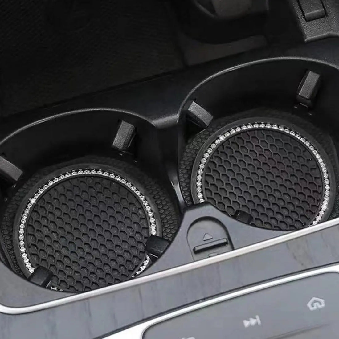 2PCS Bling Anti Slip Car Cup Coasters,Universal Vehicle Bling Holder Insert, Best Gift Car Bling Accessories for Women