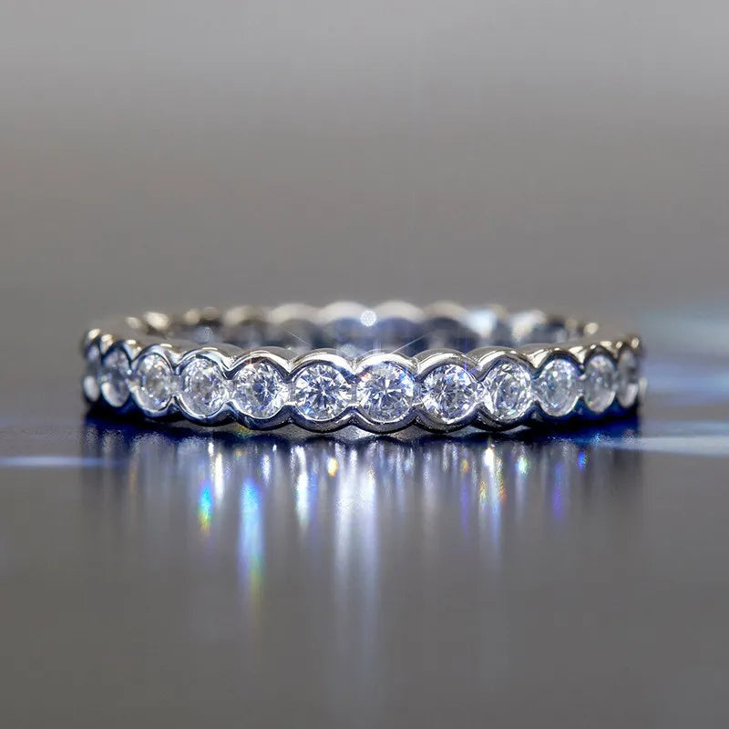 925 Sterling Silver Bling Bling CZ Rings for Women Fashion Finger Accessories Chic Engagement Wedding Jewelry Gifts